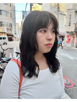 カフ(CAF) CAF FUKO ウェーブパーマ/オリーブカラー/大阪/心斎橋