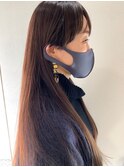 クラシカルシルクロング×チェリーブラウン