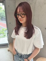 エウペ 渋谷(WEUPE)&nbsp;斜めバング/グレージュカラー/デザインカラー/シルキーベージュ