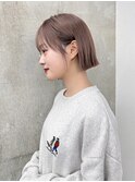小顔大人ボブ暗めカラーミディアムデザインカラー