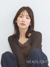 ソーエン バイ ヘッドライト 西葛西店(soen by HEADLIGHT)&nbsp;小顔似合わせ韓国ミディアムレイヤーボブ×ココアベージュ×前髪