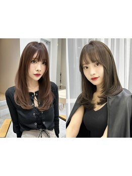 気になる白髪もデザインで美しく♪艶と透明感を両立した大人のカラーに[名駅]