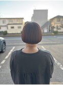 重めボブ/オレンジカラー