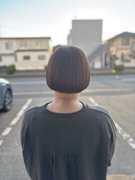 重めボブ/オレンジカラー