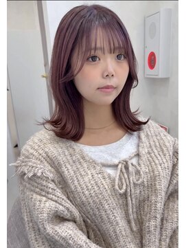 アグ ヘアー レア 神田店(Agu hair lea) ミディアムレイヤー×ピンクパープル