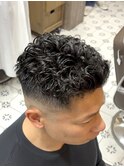 men's/波巻きツイストスパイラル/リバースセンターパート