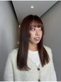 姫カット×オレンジブラウン