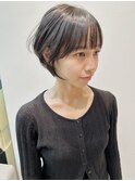 大人かわいい丸みショートボブ耳掛け簡単スタイリング