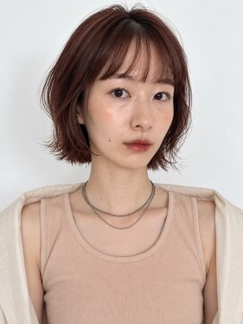 トリッカ シブヤ(TRICCA SHIBUYA) 切りっぱなしボブ/レイヤーボブ/暖色カラー/ピンクブラウン