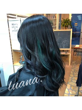 ヘアーデザインルアナ(Hair design Luana.) ハイライト、パープル&ブルー