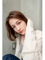 オースティン 門前仲町(AUSTIN)&nbsp;大人かわいい前髪セシルカットココアブラウンフリンジウェーブ