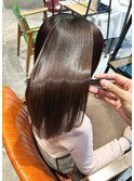 髪質改善カラー大人美人小顔レイヤースタイルショコラアッシュ