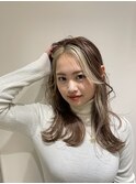 イメチェン!前髪あり韓国ウェーブパーマこなれミディ