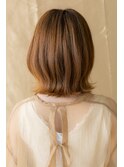 透明感オレンジベージュくびれボブウルフカット311X川口20代30代