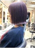 ボブ 切りっぱなしボブ ブリーチ ダブルカラー ケアブリーチ