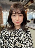 20代30代40代グレージュカラー似合わせくびれミディアムレイヤー