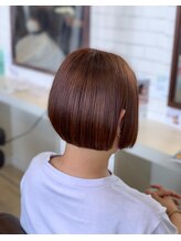 ＡｃｃｅｓｓＭｏｏｎ 研究学園店 春カラーピンクブラウン酸熱ストレートミニボブ