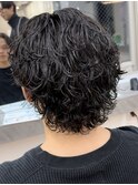 【黒髪サーフカールパーマ】センターパートコンマバング名古屋