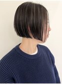 ハイライトバレイヤージュダブルカラーボブカット30代40代