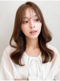 くびれヘアサイドバングエアリーカール大人可愛いこなれヘア