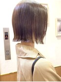 切りっぱなしボブ×シアブラウン×韓国風外ハネスタイル