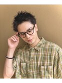 ツーブロックツイストパーマスパイキーショート/目白/短髪