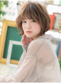 斜めバングマッシュパーマ小顔ウルフボブh420代30代40代