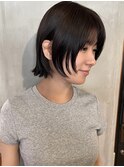 小顔見えする顔まわりレイヤーボブ　薬院/今泉