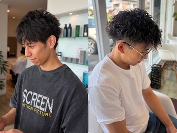 ムースユイット(mousse8)の写真/【男女別ブースで男性も通いやすい◎】トレンドのメンズパーマで、より自由に・理想通りのスタイルへ！
