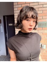 ダブ ダイカンヤマ(DaB DAIKANYAMA)&nbsp;前髪あり黒髪レイヤーボブパーマ
