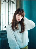 ふんわりバングのナチュラルストレート