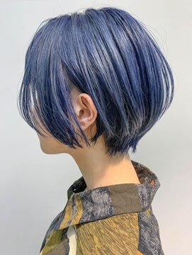 テトヘアー(teto hair) ショートボブ、ネイビーカラー、ネイビーブルー、ショートヘア