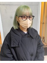 シンティアバイアルティナ 渋谷店(Cyntia by artina)&nbsp;ロブヘア_ペールグリーン_ハイトーンボブ