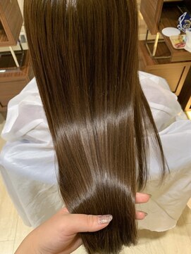 ケアリー 流山おおたかの森(Carelly) 大人かわいい前髪セシルカットココアブラウンフリンジウェーブ