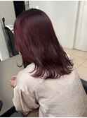 △ダブルカラー韓国風レッドカラーボルドーカラー髪質改善