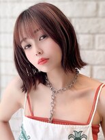 ドーチェ 茨木店(DOCHE)&nbsp;切りっぱなしミディアム×ピンクベージュ