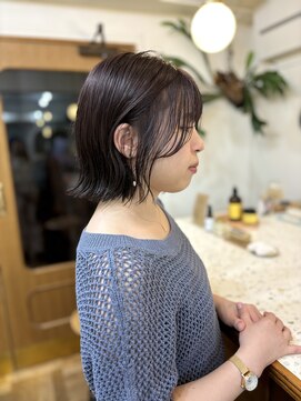 シエン 恵比寿(CIEN) 外はねボブ/切りっぱなし/ブリーチなしカラー/ピンクラベンダー