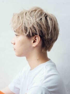 ルシードスタイルオルガ(LUCIDO STYLE Orga) メンズワイルド無造作短髪ビブリーチ金髪黄色イエロー派手韓国