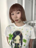 透明感ピンクベージュカラーハイトーンダブルカラー