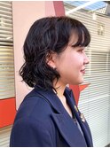 ボブパーマナチュラルパーマ癖毛風パーマ前髪ポイントパーマ