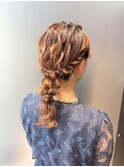 ヘアセット/ヘアアレンジ/編み下ろし/ポニーテールアレンジ