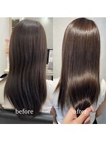 エルプラスヘアー(L+hair)&nbsp;30代40代大人可愛い髪質改善カラーオリーブグレージュロング