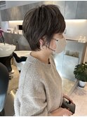【marfe】白髪ぼかしハイライト＿大人ショートボブ＿50代 60代