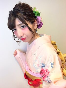 エルパティオ(EL PATIO) 振袖　生花の編み込みアレンジ