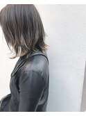 グレージュ_マニッシュショート,ネイビーカラー,フレンチボブ