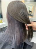 インナーラベンダー★シルキー/タイトストレート/ミントベージュ