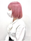 ペールピンク×ボブ