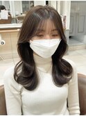 韓国風くびれヘア 顔まわり ベージュ【横浜】