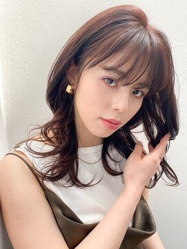 ピークアブー 銀座並木通り(PEEK-A-BOO) 顔周りレイヤーカット×透明感ココアブラウンカラー