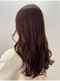 髪質改善トリートメント_マロンベージュ Aラインボブ かきあげ